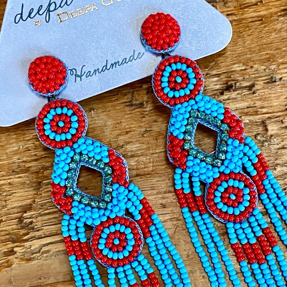 🌺🎉HP🎉🌺 NWT Deepa Gurnani Beaded Chandeliers - Picture 14 of 16